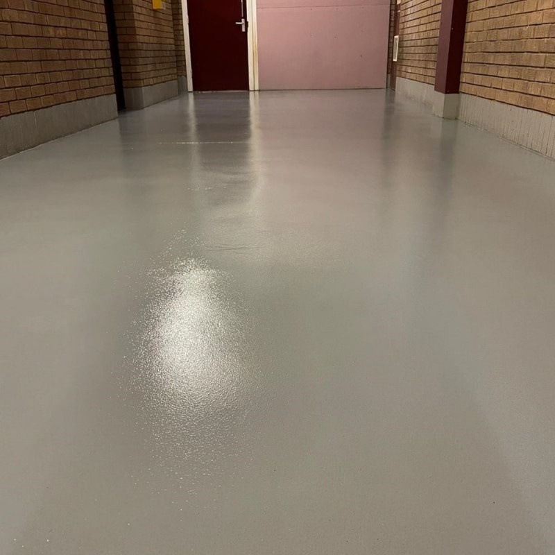 Slip Resistant Floor Paint Application On Concrete Floors