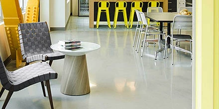 Epoxy flooring installation process from primer to top coat