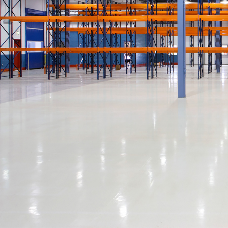 Heavy-duty epoxy mortar flooring resistant to forklift traffic and pallet trucks in a loading bay