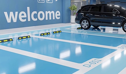 Anti slip epoxy floor coating for parking garage and vehicle traffic areas